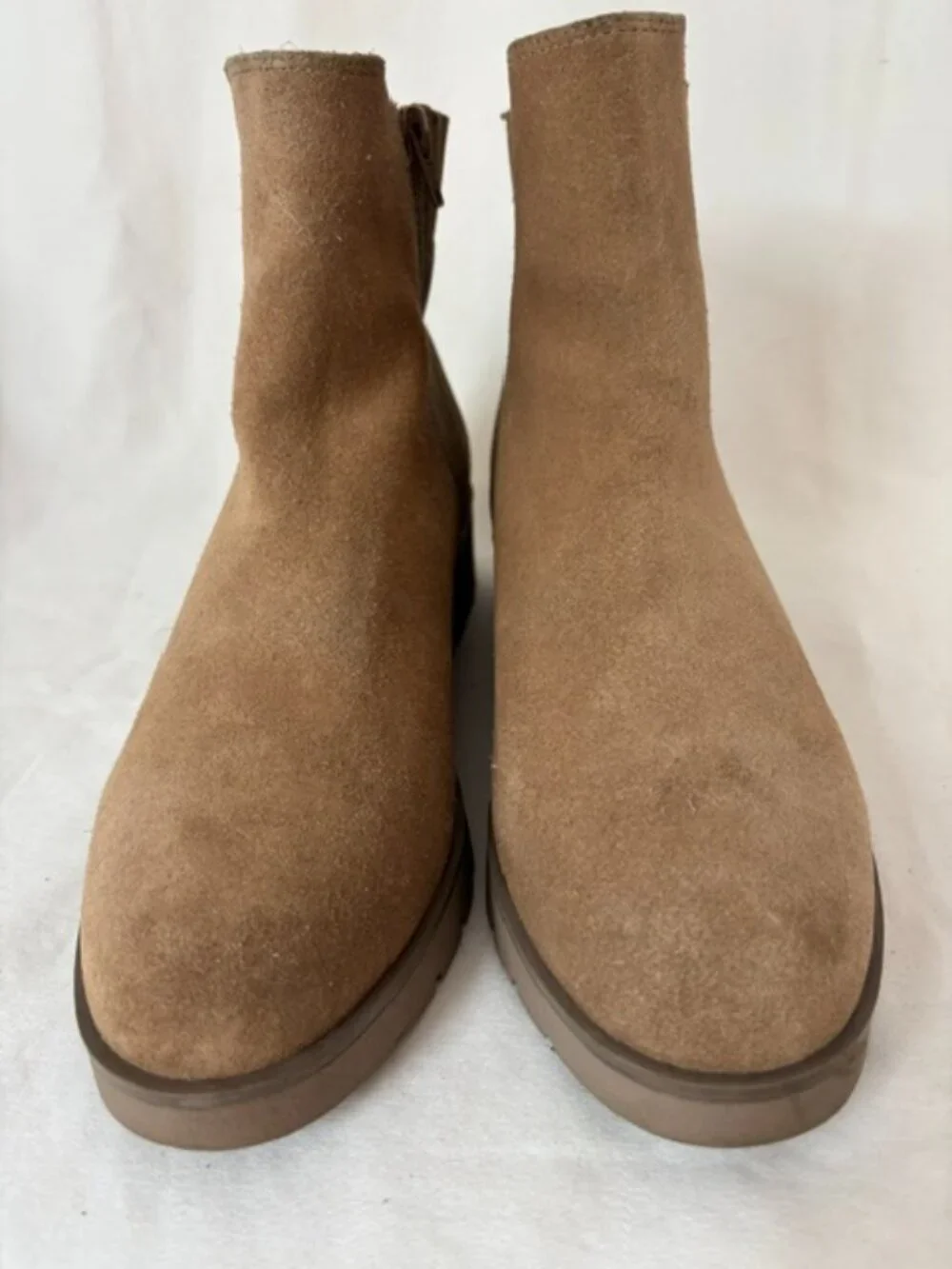 Rockport Dania Camel Suede Wedge Ankle Boot Women's Size 9